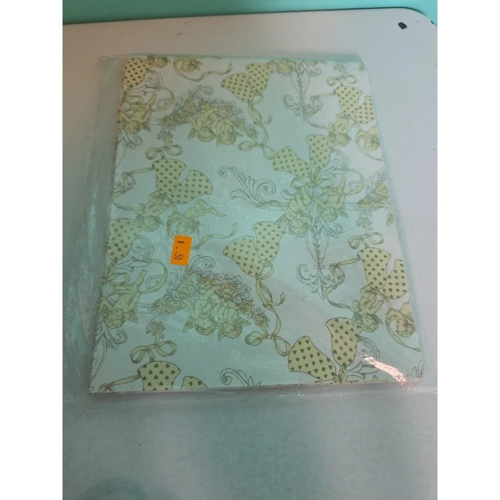 Vintage american greetings gift wrap angels wedding bells two sheets sealed
